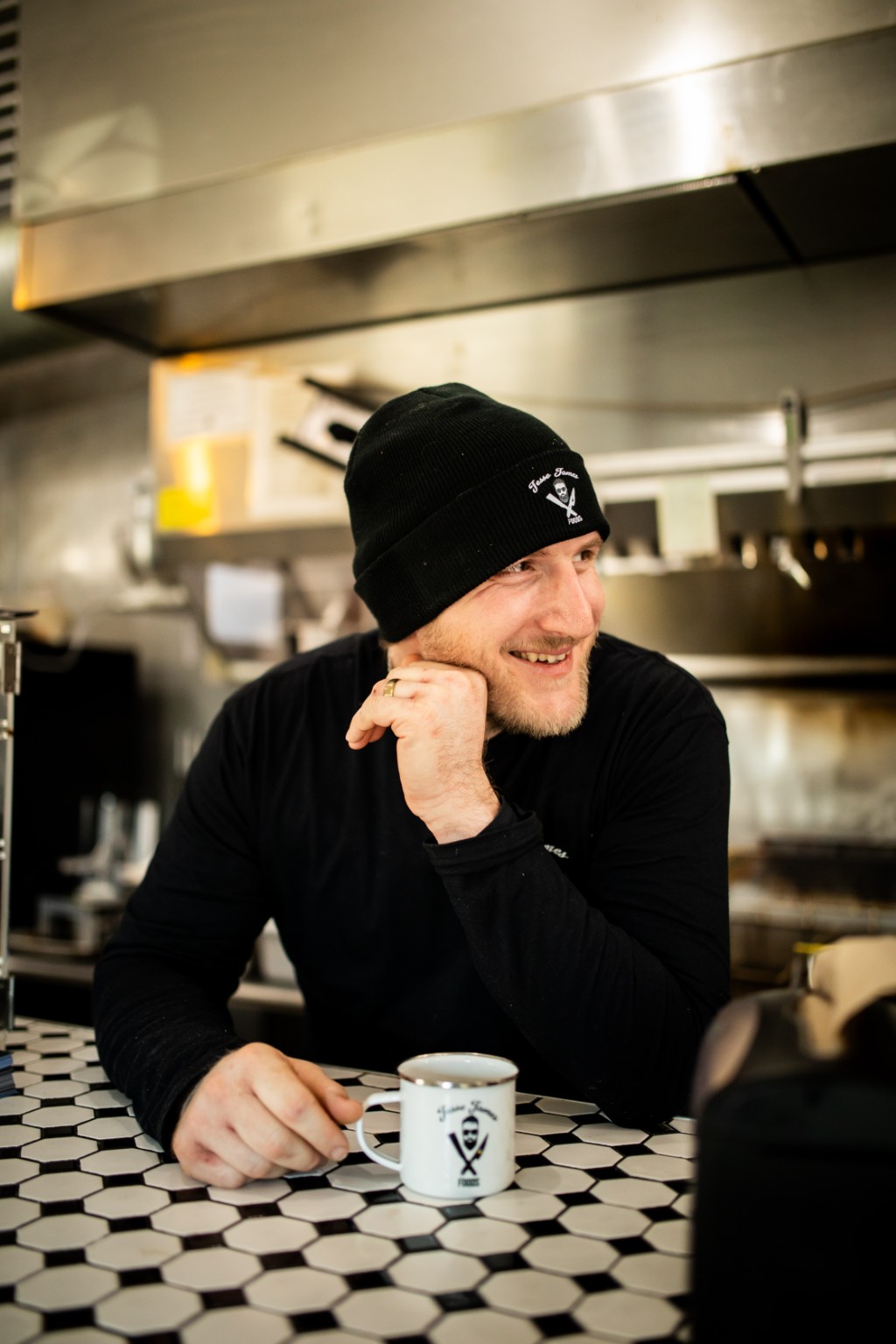 Jesse Dorris at the Jesse James Foods counter